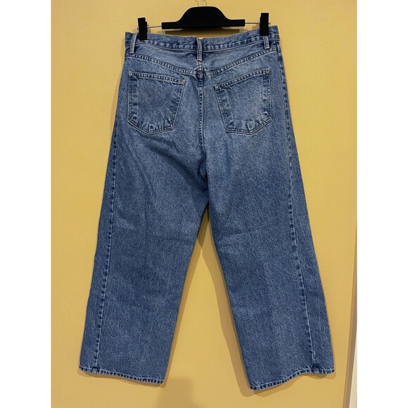 Just Black Barrel Jeans Wide Leg Twist Medium Denim Womens Size 31 - Picture 7 of 14